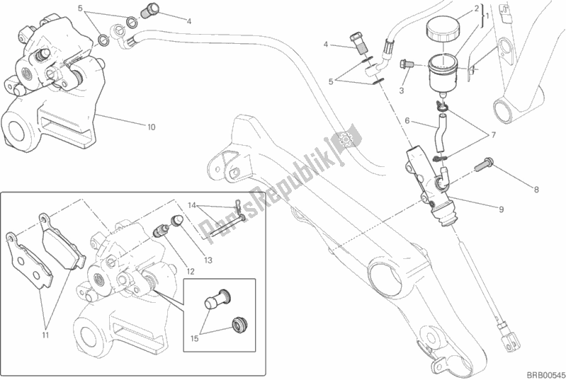 Todas as partes de Sistema De Freio Traseiro do Ducati Scrambler Icon Brasil 803 2017